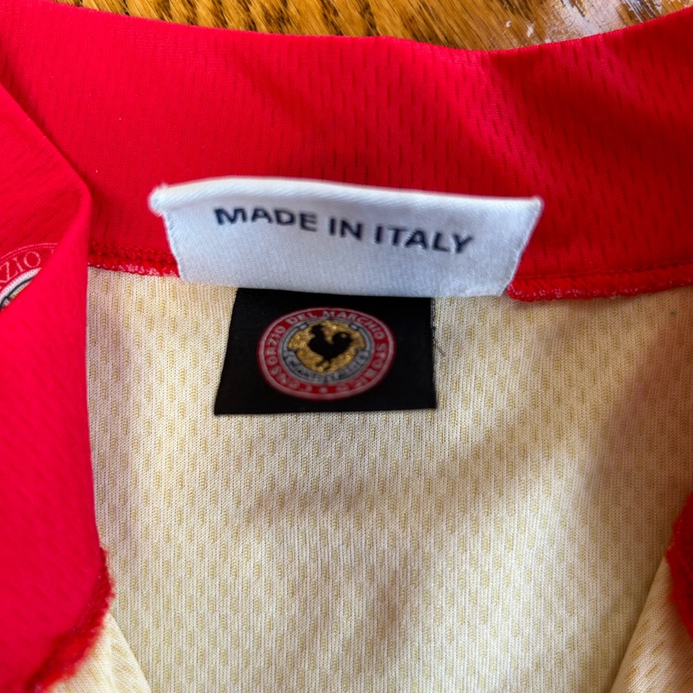 SMS Santini cycling jersey red/gold w/back pockets.Chianti Classico. Size XXL. - Picture 3 of 12